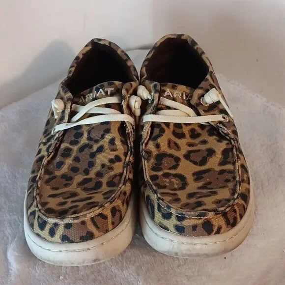 Ariat Hilo Leopard Print Slipon Shoes - Picture 2 of 7